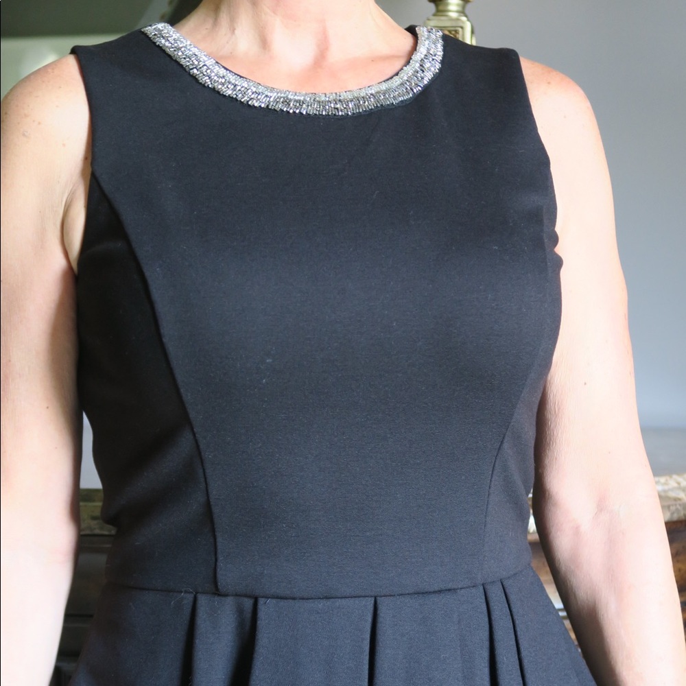 Dark Grey Beaded Neckline Top - Picture 2 of 5